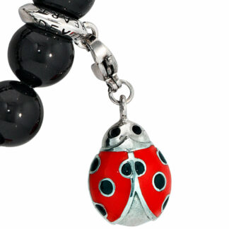Charm/Einhänger "Marienkäfer" Edelstahl rot/schwarz