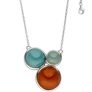 Collier 925 Silber mit 2 Chalcedonen und Karneol