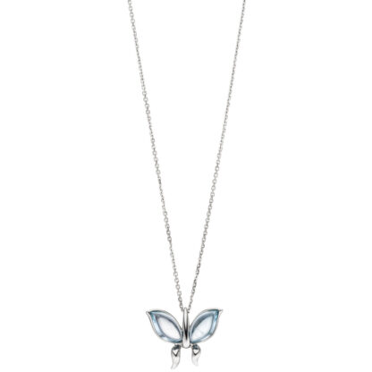 Collier "Schmetterling" 585 Weißgold mit Blautopasen – Bild 2