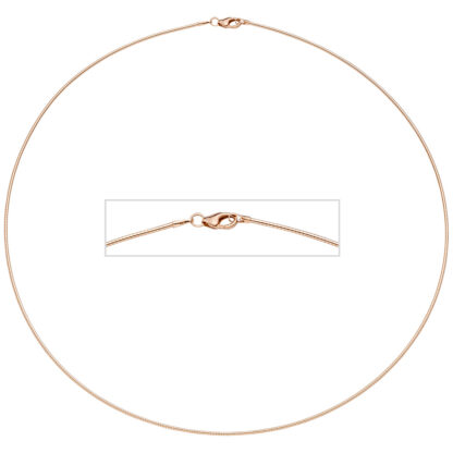Halsreif 925 Silber/rotvergoldet 1,1 mm 42 cm