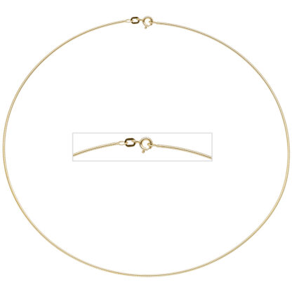 Halsreif 925 Silber/vergoldet 1,1 mm 45 cm