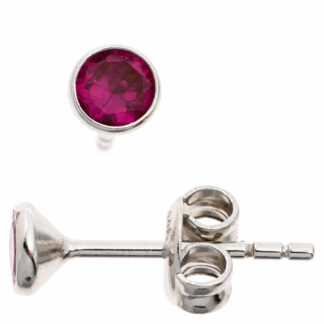 Ohrstecker 925 Silber mit Zirkonia rot 4,5 mm