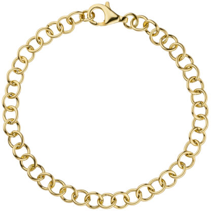 Rundanker-Armband 925 Silber/vergoldet mit Karabinerverschluss – Bild 3