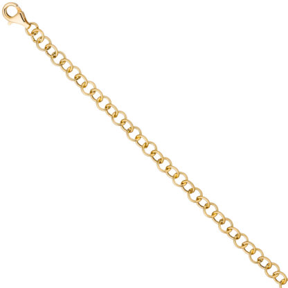 Rundanker-Armband 925 Silber/vergoldet mit Karabinerverschluss – Bild 2