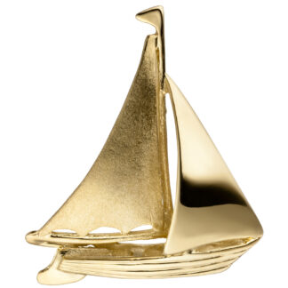 Anhänger "Segelboot" 333 Gelbgold