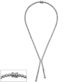 Collier 925 Silber mit Zirkonia weiß 42 cm