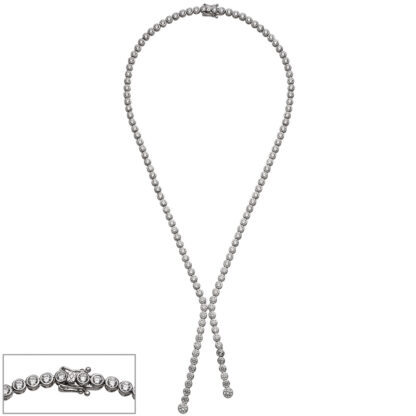 Collier 925 Silber mit Zirkonia weiß 42 cm