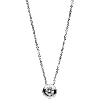 Collier 925 Silber mit Zirkonia weiß rund gefasst – Bild 2