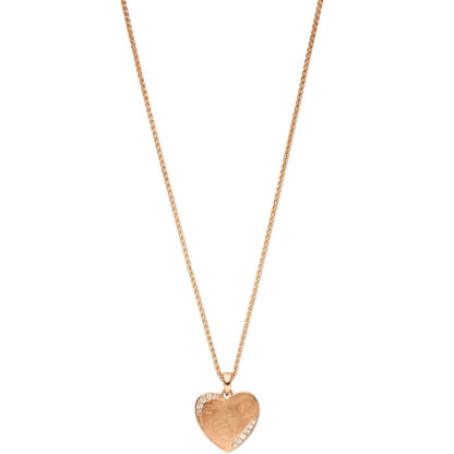 Collier mit Herz-Anhänger 925 Silber/rotvergoldet mit Zirkonia weiß – Bild 2