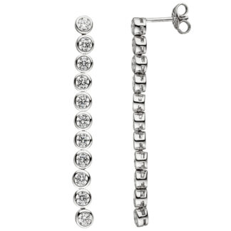 Ohrhänger 925 Silber mit 22 Zirkonia weiß