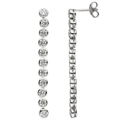 Ohrhänger 925 Silber mit 22 Zirkonia weiß