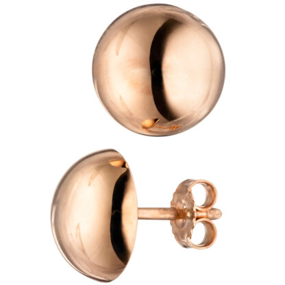 Ohrstecker rund 925 Silber/rotvergoldet glänzend