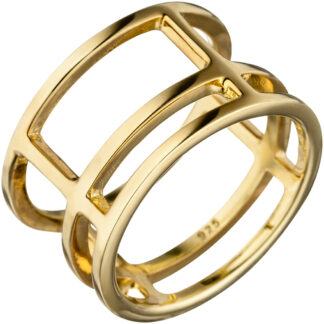 Ring 925 Silber/vergoldet abstrakt