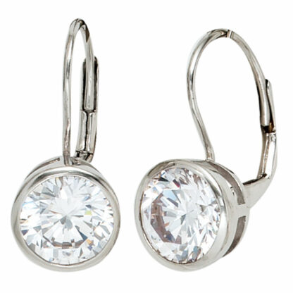 Boutons 925 Silber mit 2 Zirkonia rund