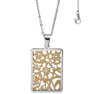 Collier/ Kette mit Anhänger "Phantasy" Edelstahl/PVD goldfarben