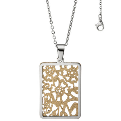 Collier/ Kette mit Anhänger "Phantasy" Edelstahl/PVD goldfarben