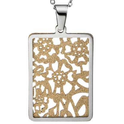 Collier/ Kette mit Anhänger "Phantasy" Edelstahl/PVD goldfarben – Bild 3