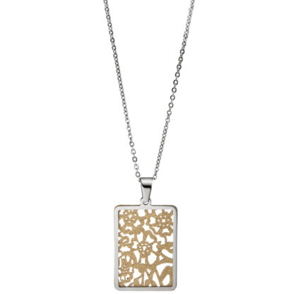 Collier/ Kette mit Anhänger "Phantasy" Edelstahl/PVD goldfarben – Bild 2