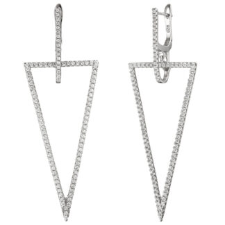 Creolen 925 Silber mit Zirkonia weiß dreieckig