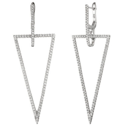 Creolen 925 Silber mit Zirkonia weiß dreieckig