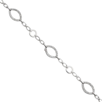 Gliederarmband 925 Sterling Silber mit 19 Zirkonia weiß – Bild 2