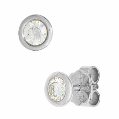 Ohrstecker 585 Weißgold mit Brillant 0,10 ct.