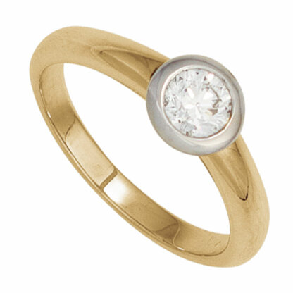 Ring 585 Gelb-/Weißgold mit Brillant 0,10 ct.