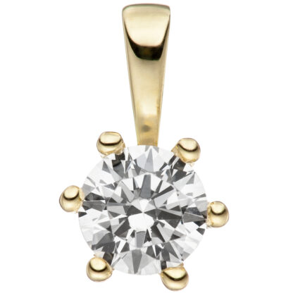 Solitär Anhänger 333 Gelbgold mit Zirkonia weiß