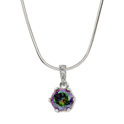 Anhänger 925 Silber mit Regenbogen-Zirkonia und Zirkonia weiß – Bild 3