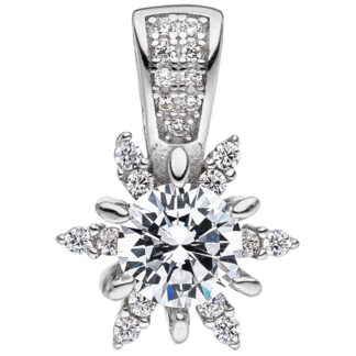 Anhänger "Eiskristall" 925 Silber mit Zirkonia weiß