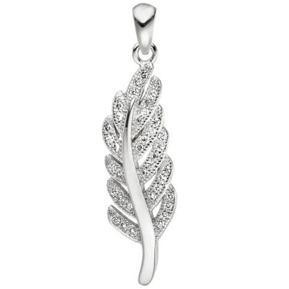 Anhänger "Feder" 925 Silber mit Zirkonia weiß