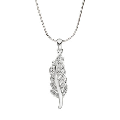 Anhänger "Feder" 925 Silber mit Zirkonia weiß – Bild 3