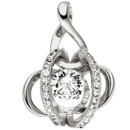 Anhänger futuristisch 925 Silber mit Zirkonia weiß