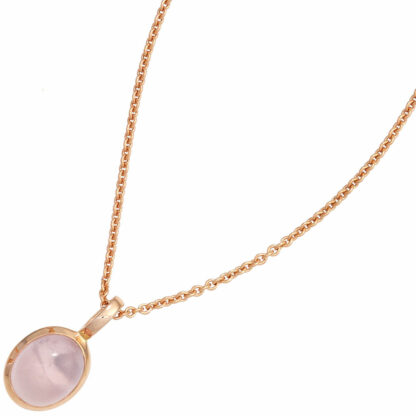 Anhänger oval 585 Rotgold mit Rosenquarz – Bild 2