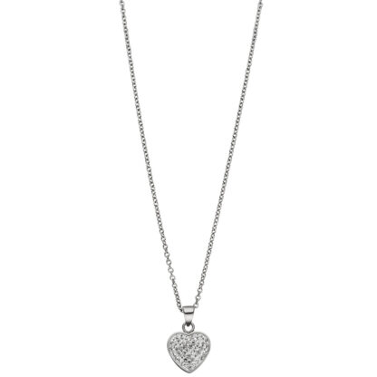 Collier "Herz" Edelstahl mit Kristallen weiß – Bild 2