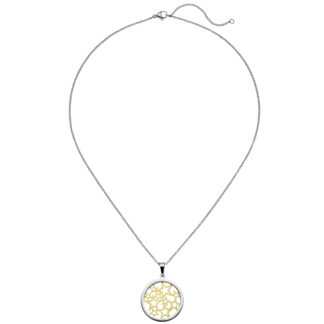 Collier "Sterne" Edelstahl/teilvergoldet 50 cm