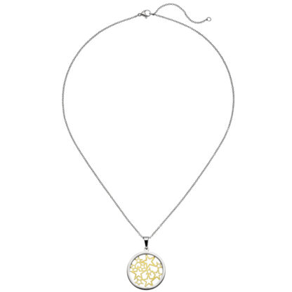 Collier "Sterne" Edelstahl/teilvergoldet 50 cm