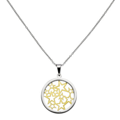 Collier "Sterne" Edelstahl/teilvergoldet 50 cm – Bild 3
