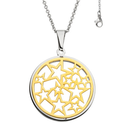 Collier "Sterne" Edelstahl/teilvergoldet 50 cm – Bild 2