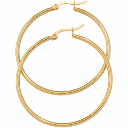 Creolen rund Edelstahl/PVD 24k Gelbgold beschichtet