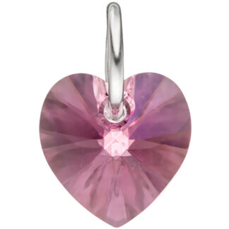 Herz-Anhänger 925 Silber und SWAROVSKI ELEMENT rosa