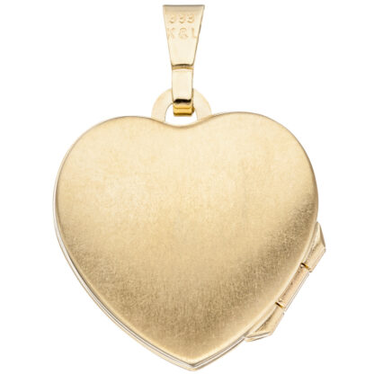 Medaillon "Herz" 333 Gelbgold mit Blumendekor – Bild 5