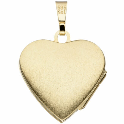 Medaillon "Herz" 585 Gelbgold teilmattiert – Bild 4