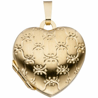 Medaillon "Herz" mit floralem Design 333 Gelbgold