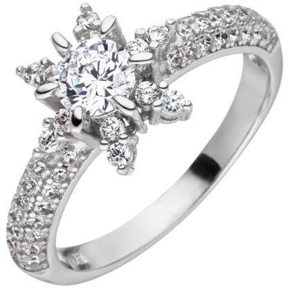 Ring "Eiskristall" 925 Silber mit Zirkonia weiß