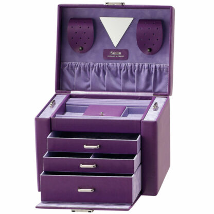 Sacher Schmuckkoffer Lederimitat violett