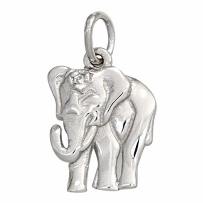 Anhänger "Elefant" 585 Weißgold mit Brillant – Bild 2