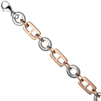 Armband asymmetrisches Stegdesign Edelstahl/PVD rotgoldfarben