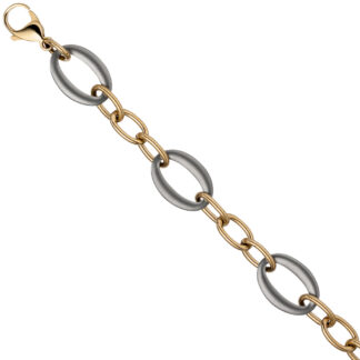 Armband Kettenglieder rund/oval Edelstahl/PVD goldfarben