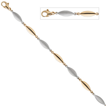 Armband "Marquise" 585 Weiß-/Gelbgold 19,5 cm